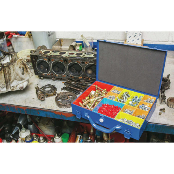 Draper Tools Sortimentskasten mit 11 Fächern 32,9×22,5×6,5 cm Blau