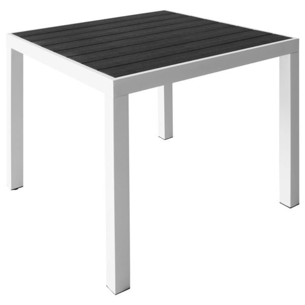 5-tlg. Garten-Essgruppe mit WPC-Tischplatte Aluminium Schwarz