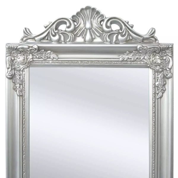 Standspiegel im Barock-Stil 160×40 cm Silber