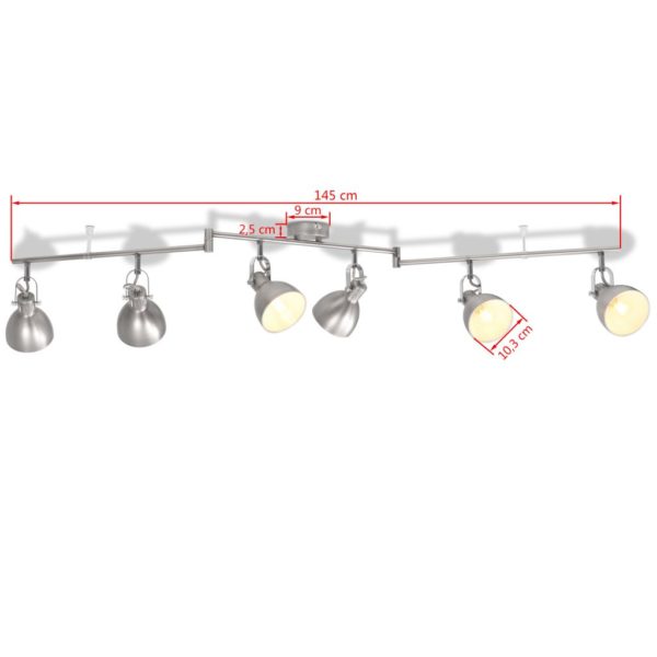 Deckenlampe für 6 Glühlampen E14 Grau