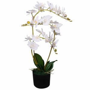 Künstliche Orchidee mit Topf 65 cm Weiß