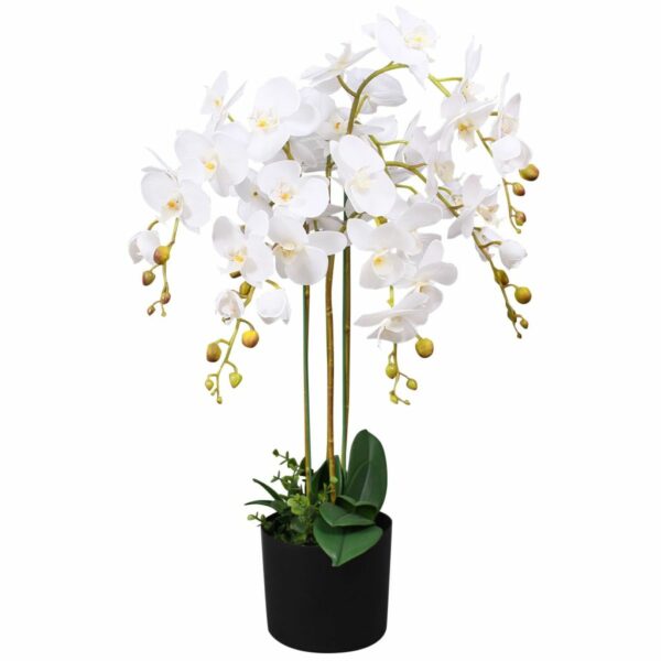 Künstliche Orchidee mit Topf 75 cm Weiß