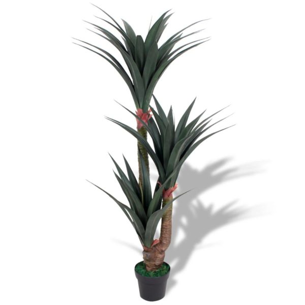 Künstliche Yucca-Pflanze mit Topf 155 cm Grün