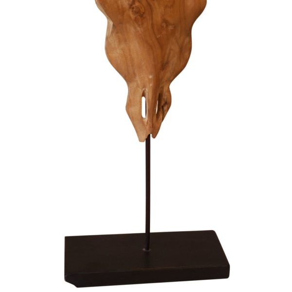 Stierkopf-Skulptur Teak 66 x 15 x 88 cm