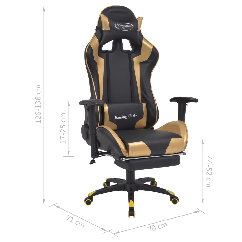 Gaming-Stuhl mit Fußstütze Golden PU Q2V0 