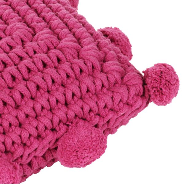 Bodensitzkissen Quadratisch Gestrickt Baumwolle 50 x 50 cm Rosa
