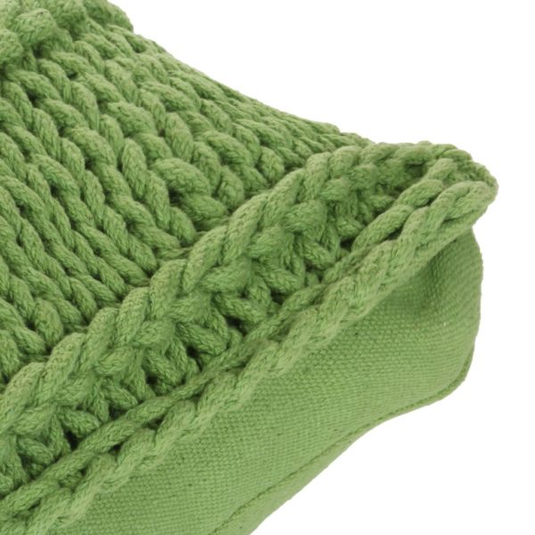 Bodensitzkissen Quadratisch Gestrickt Baumwolle 60 x 60 cm Grün
