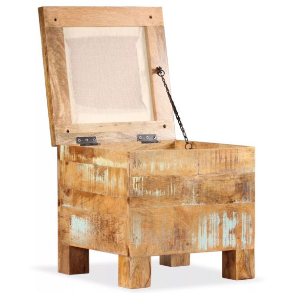 Sitzbank mit Stauraum Recyclingholz Massiv 40 x 40 x 45 cm