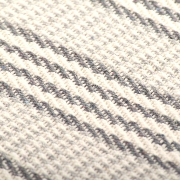 Überwurf Baumwolle Streifen 220 x 250 cm Grau und Weiss