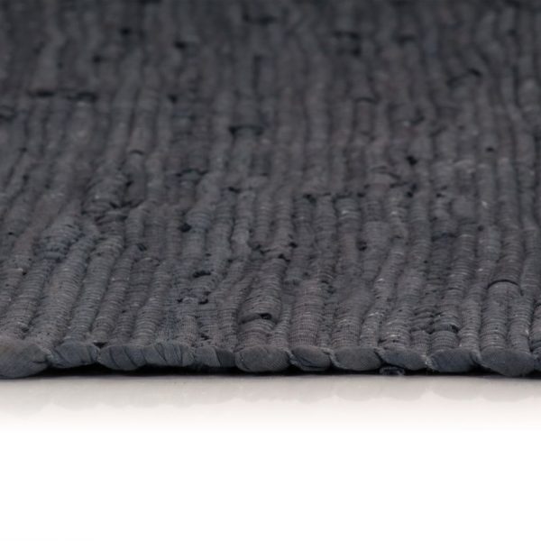 Handgewebter Chindi-Teppich Baumwolle 160×230 cm Anthrazit