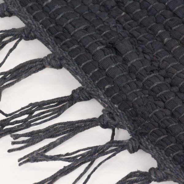Handgewebter Chindi-Teppich Baumwolle 160×230 cm Anthrazit