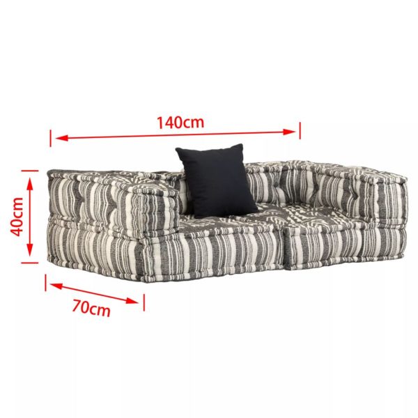 2-Sitzer Modulares Sofa mit Armlehnen Stoff gestreift