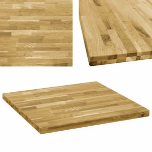 Tischplatte Eichenholz Massiv Quadratisch 44 mm 80×80 cm