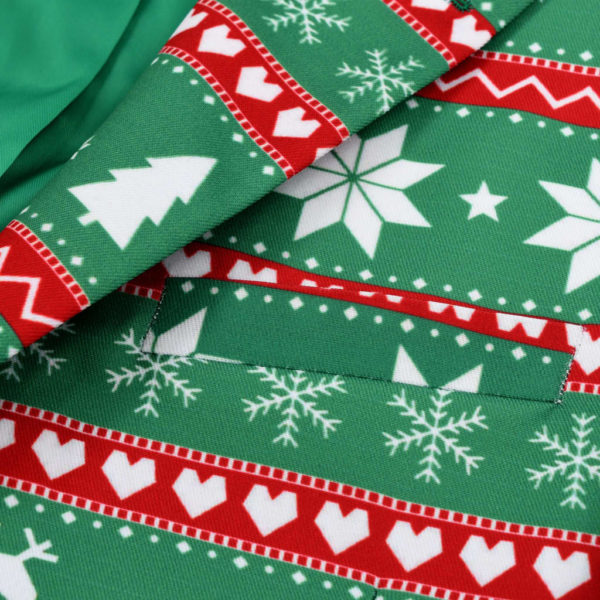 2-tlg. Weihnachtsanzug mit Krawatte Herren Größe 46 Grün