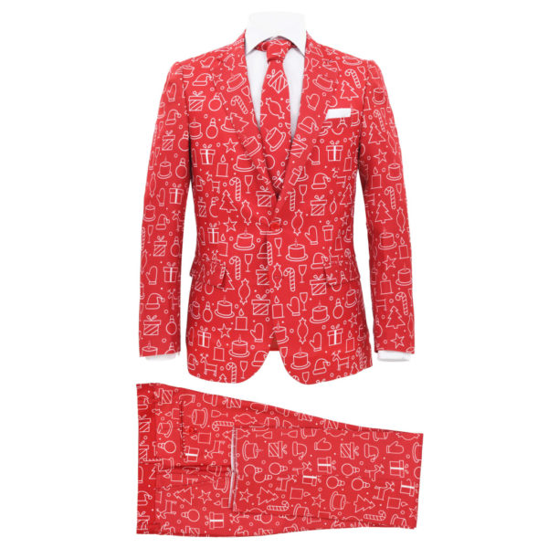 2-tlg. Herren Weihnachtsanzug mit Krawatte Gr. 46 Rot