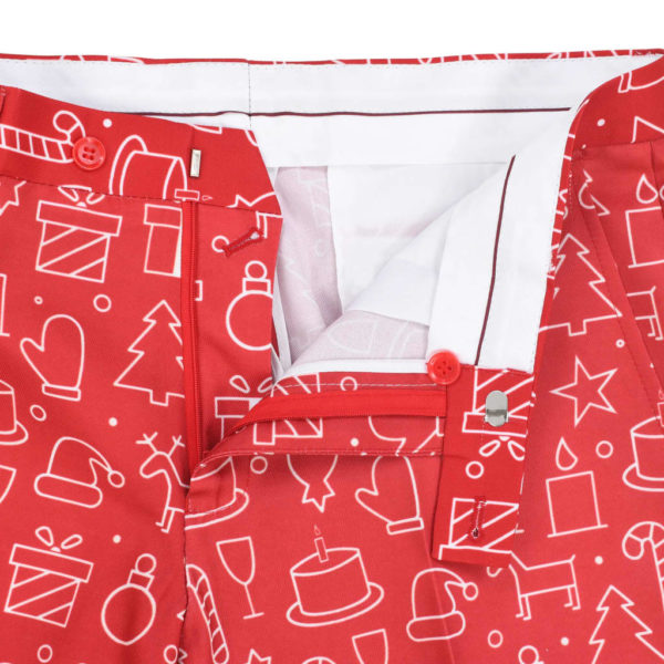 2-tlg. Weihnachtsanzug mit Krawatte Herren Größe 48 Rot