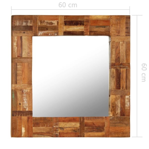 Wandspiegel Recyceltes Massivholz 60×60 cm