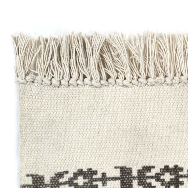 Kelim-Teppich Baumwolle 120×180 cm mit Muster Grau/Rosa