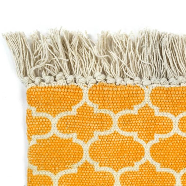 Kelim-Teppich Baumwolle 160×230 cm mit Muster Gelb