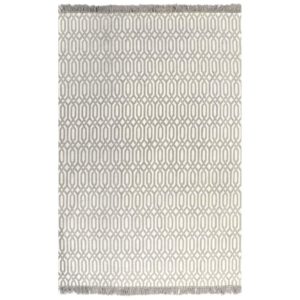 Kelim-Teppich Baumwolle 160×230 cm mit Muster Taupe