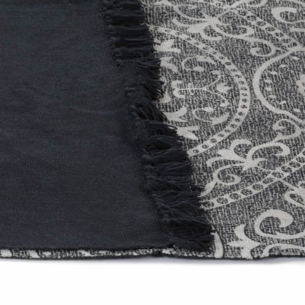 Kelim-Teppich Baumwolle 120×180 cm mit Muster Grau
