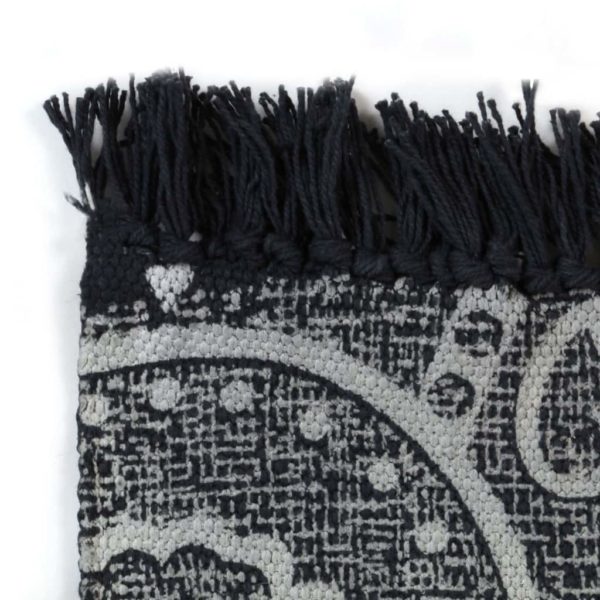 Kelim-Teppich Baumwolle 160×230 cm mit Muster Grau