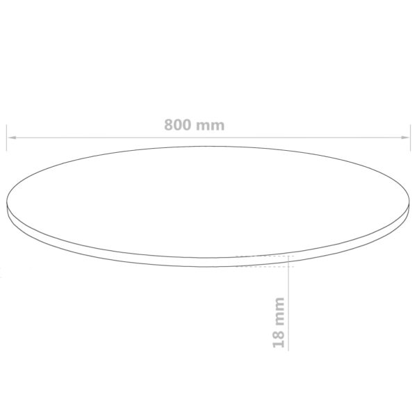 Tischplatte Rund MDF 800×18 mm
