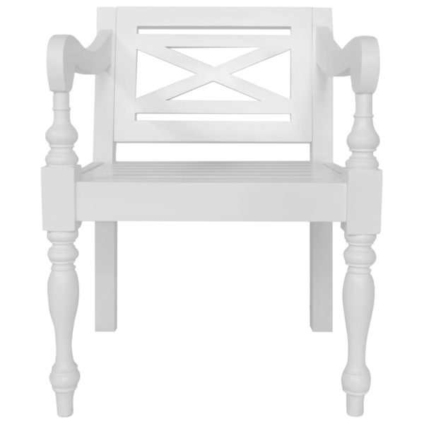 Batavia-Stühle 2 Stk. Weiß Mahagoni Massivholz