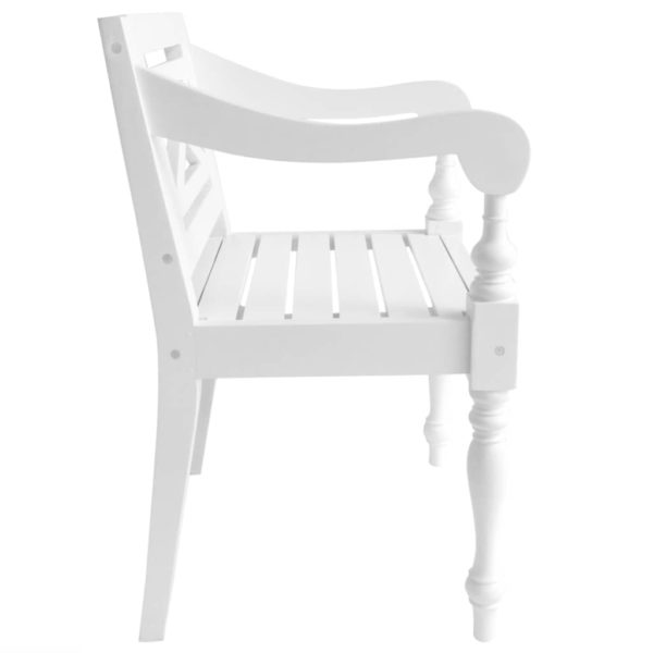 Batavia-Stühle 2 Stk. Weiß Mahagoni Massivholz
