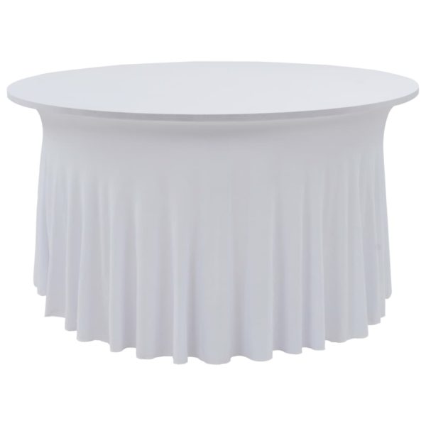 2 Stück Stretch-Tischdecken mit Rand Weiß 150×74 cm