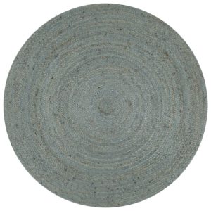 Teppich Handgefertigt Jute Rund 90 cm Olivgrün
