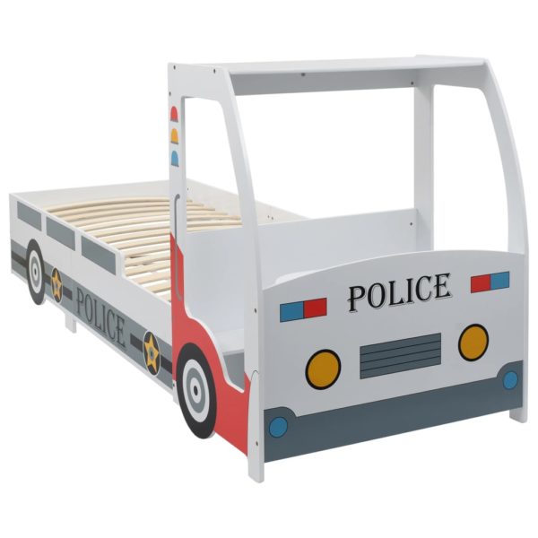 Kinderbett im Polizeiauto-Design mit Schreibtisch 90 x 200 cm