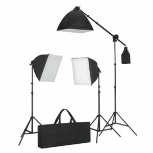 Studiobeleuchtung-Set 3 Fotolampen mit Stativ & Softbox