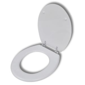 Toilettensitz MDF Deckel Schlichtes Design Weiß