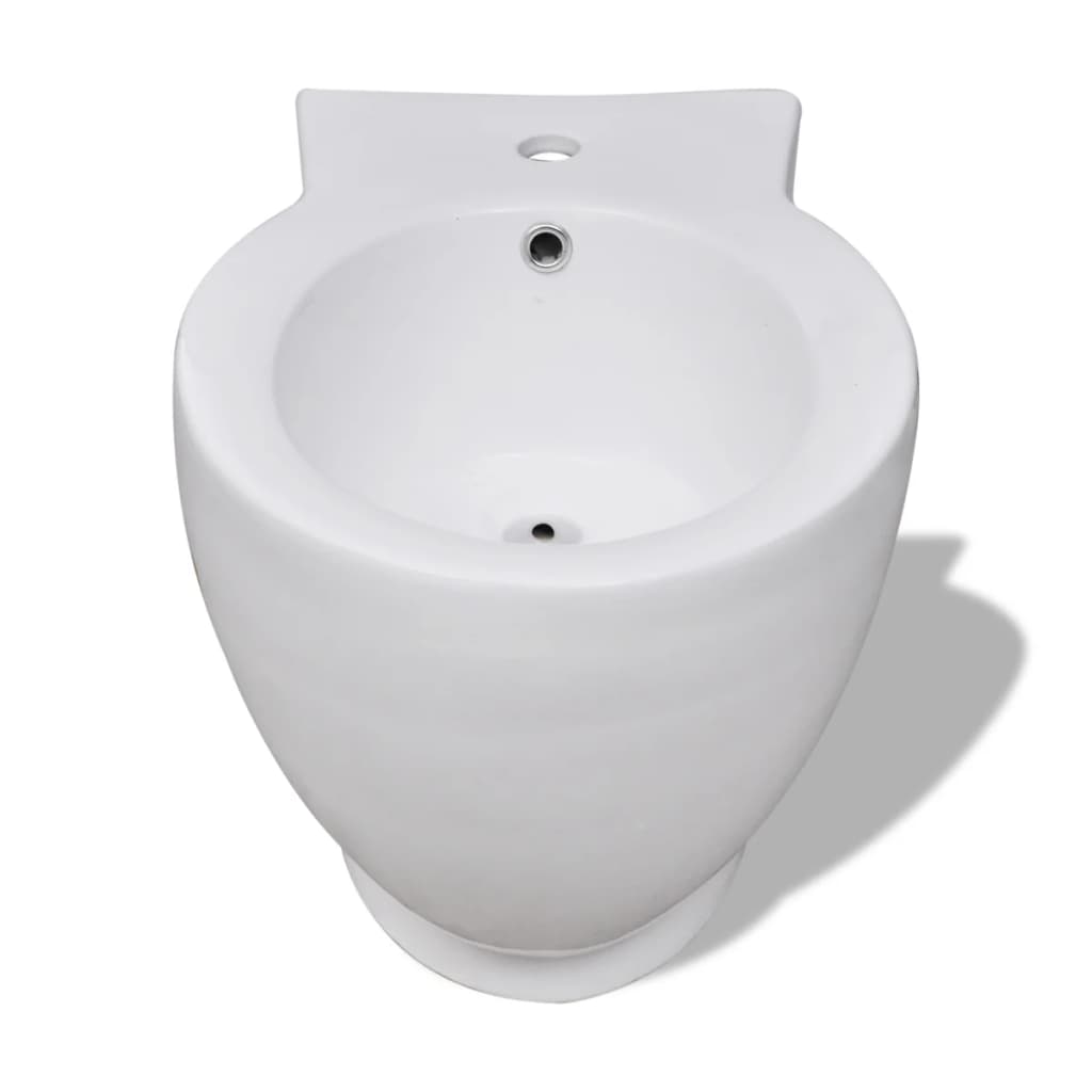Modern Toilette Runder Stand Bidet Bidetständer Weiß Keramik 58 x 40 x 40cm  Neu 
