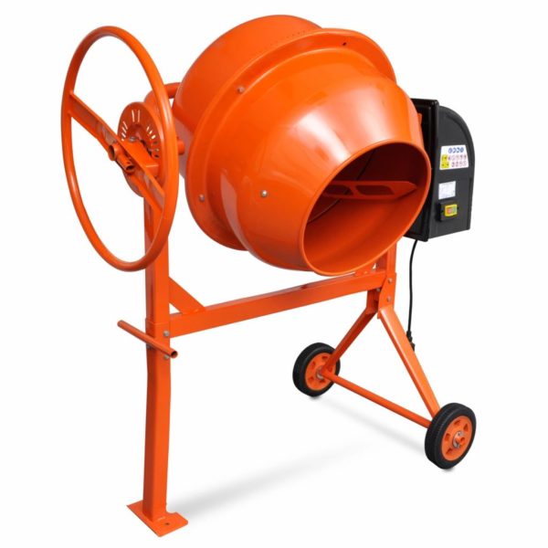 Betonmischer Zementmischmaschine 140 L 650 W Stahl Orange