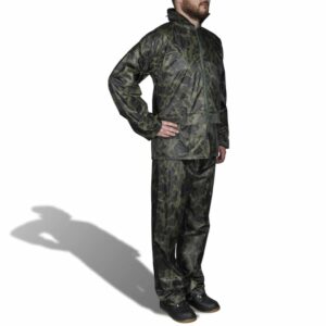Tarnfarben Regenbekleidung für Männer 2-teilig mit Kapuze Größe M