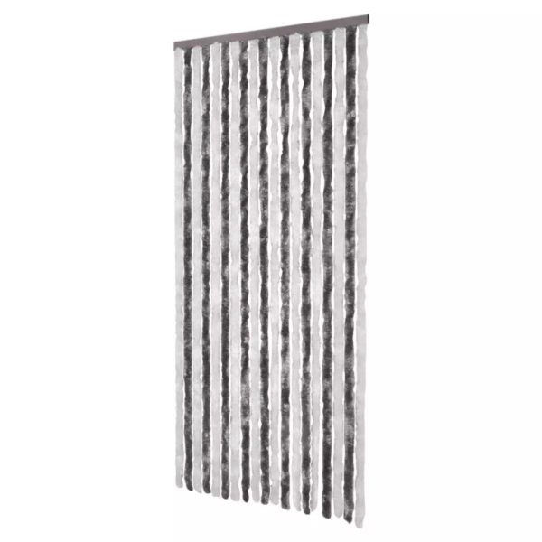 Insektenschutz-Vorhang Grau und Weiß 90×220 cm Chenille