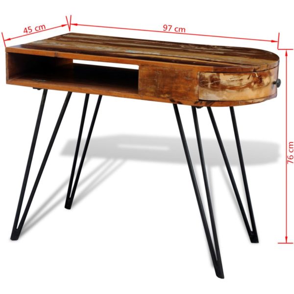 Tisch mit Eisenbeinen Altholz