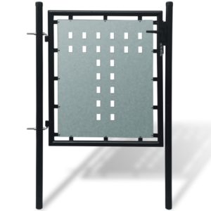 Zauntor Gartentor Einzeltor schwarz 100 x 150 cm