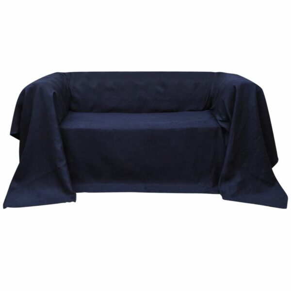 Micro-Suede Sofaüberwurf Tagesdecke Marineblau 140 x 210 cm