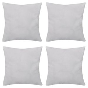 4 weiße Kissenbezüge Baumwolle 40 x 40 cm