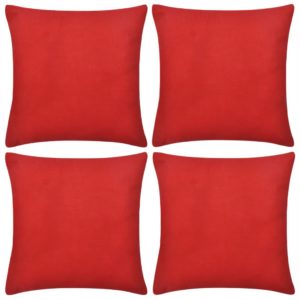4 rote Kissenbezüge Baumwolle 40 x 40 cm