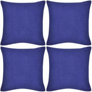 4 blaue Kissenbezüge Baumwolle 40 x 40 cm