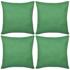 4 grüne Kissenbezüge Baumwolle 40 x 40 cm