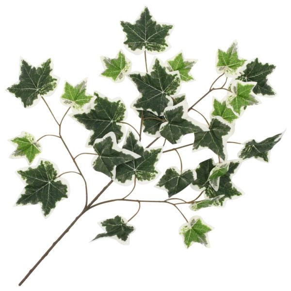 Künstliche Blätter Efeu 10 Stk. Grün und Weiß 70 cm