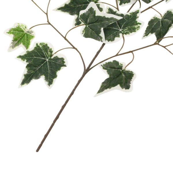 Künstliche Blätter Efeu 10 Stk. Grün und Weiß 70 cm