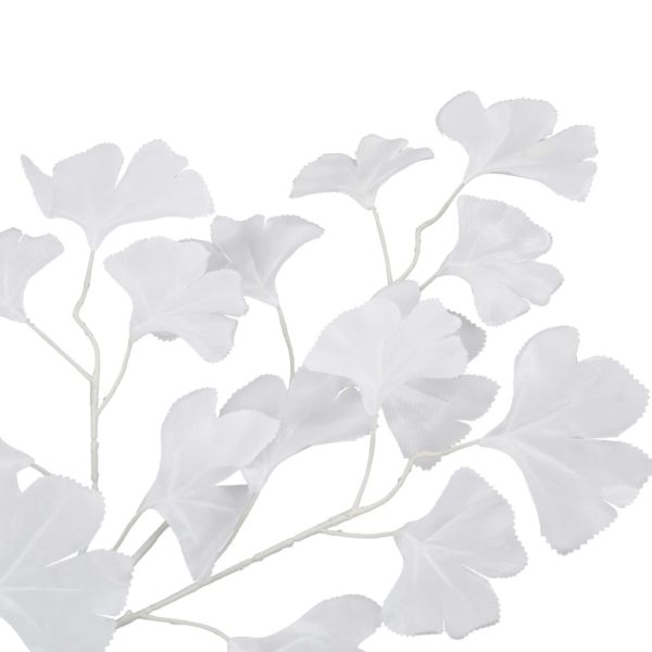 Künstliche Blätter Ginko 10 Stk. Weiß 65 cm