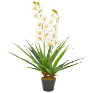 Künstliche Orchidee mit Topf Weiß 90 cm