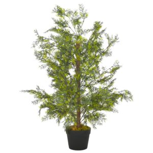 Künstliche Pflanze Zypresse mit Topf Grün 90 cm